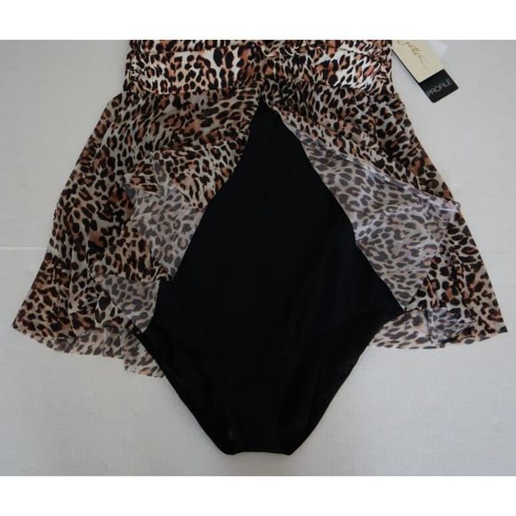 Profile x Gottex Plus Sz 18W Leopard Printed Flyaway One Piece Swimsuit $178 - Picture 2 of 9